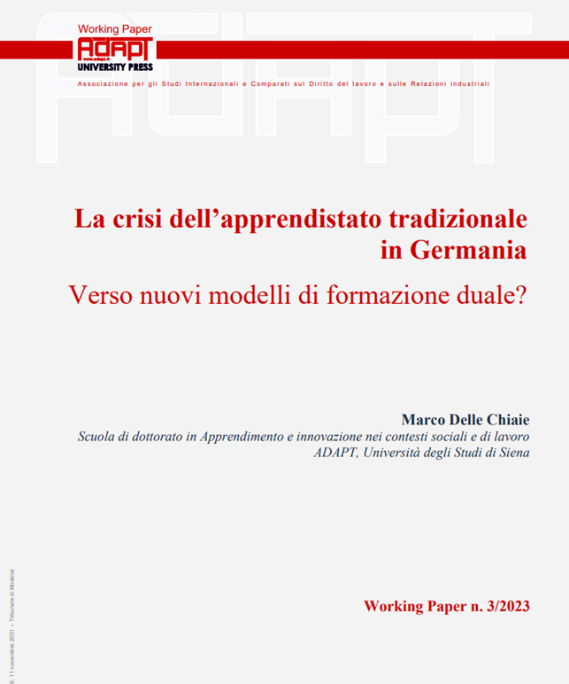 La crisi dell’apprendistato tradizionale in Germania. Verso nuovi modelli di formazione duale?